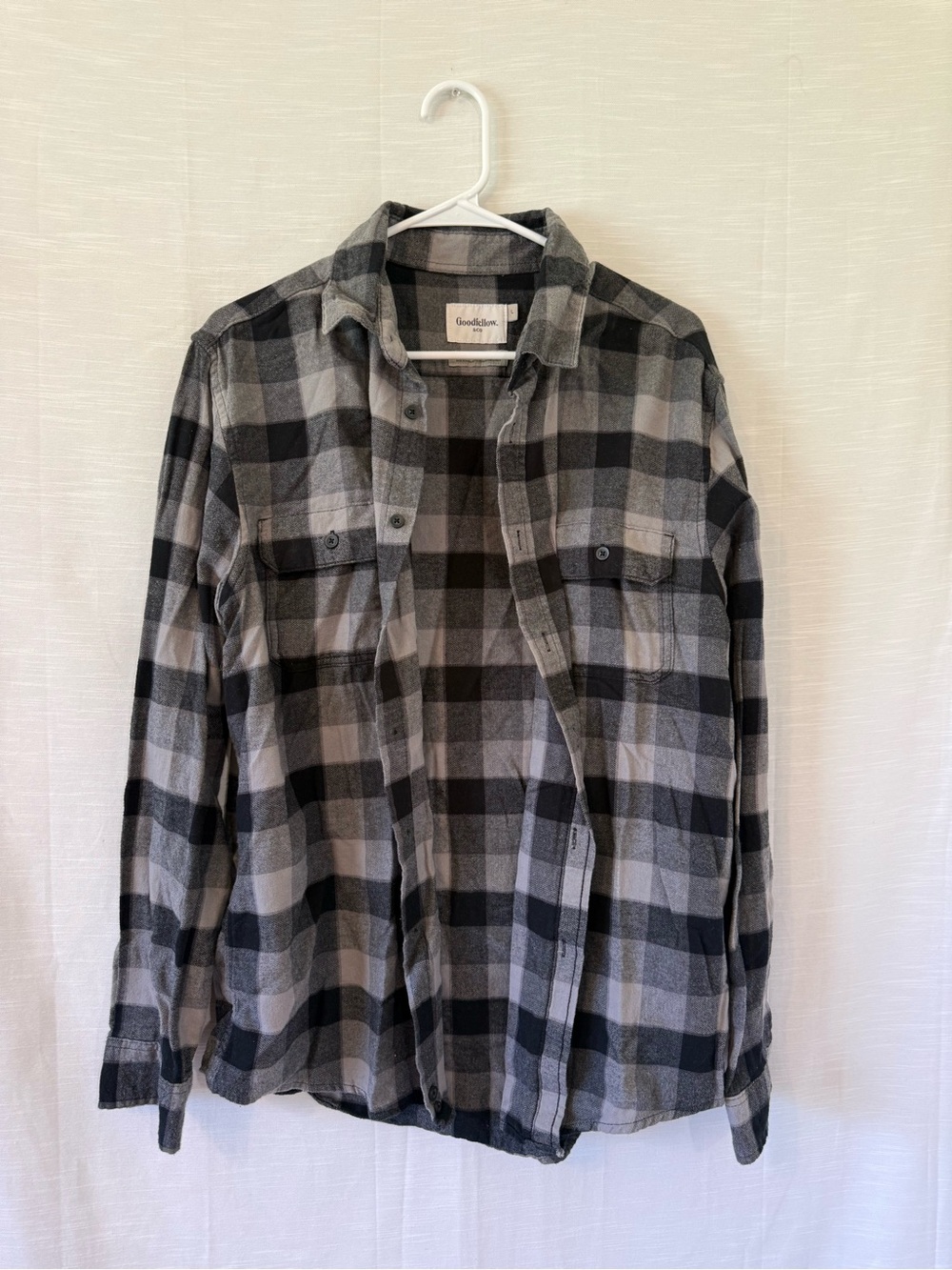 Goodfellow & Co Black and Gray Plaid Lightweight Shirt Jacket